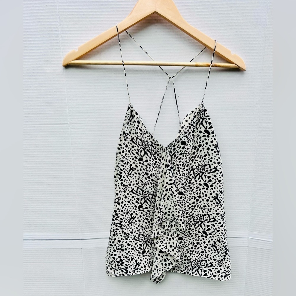 CENTRAL Park west silk cheetah print top camisole